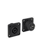 Speaker chassis conn, 4-polig, male, rond model, 40 x 40mm