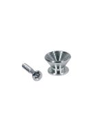 Straplocks, metaal, chroom, met schroef, v-model, diameter 14mm, 2-pack