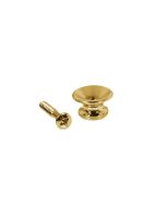 Straplocks, metaal, goud, met schroef, v-model, diameter 13mm, 2-pack