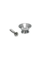 Straplocks, metaal, nikkel, met schroef, rond model, diameter 17mm, 2-pack