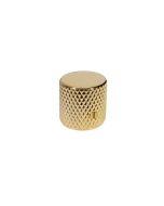 Dome knob, metal, gold, diam 19,0mmx19,0mm, with set screw, shaft size 6,1mm