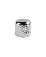 Dome knob, metal, chrome, diam 19,0mmx19,0mm, with set screw, shaft size 6,1mm