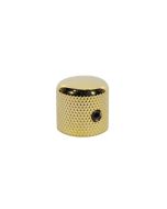 Dome knob, metal, gold, diam 18,0mmx18,5mm, with set screw, shaft size 6,1mm
