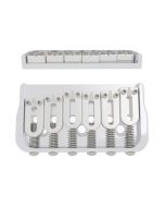 Hipshot 6 string fixed guitar bridge, solid brass base plate, stainless steel saddles, chrome