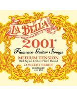 LaBella 2001 Series snarenset klassiek, professional flamenco, medium tension, black nylon trebles, silverplated basses