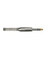 Jack plug, 6,3mm, 3-polig, nikkel, veer 7,3mm