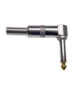 Jack plug, 6,3mm, 2-polig, nikkel, haaks, met veer 7mm