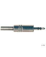 Jack plug mini, 3,5mm, 3-polig, nikkel, met veer 5mm