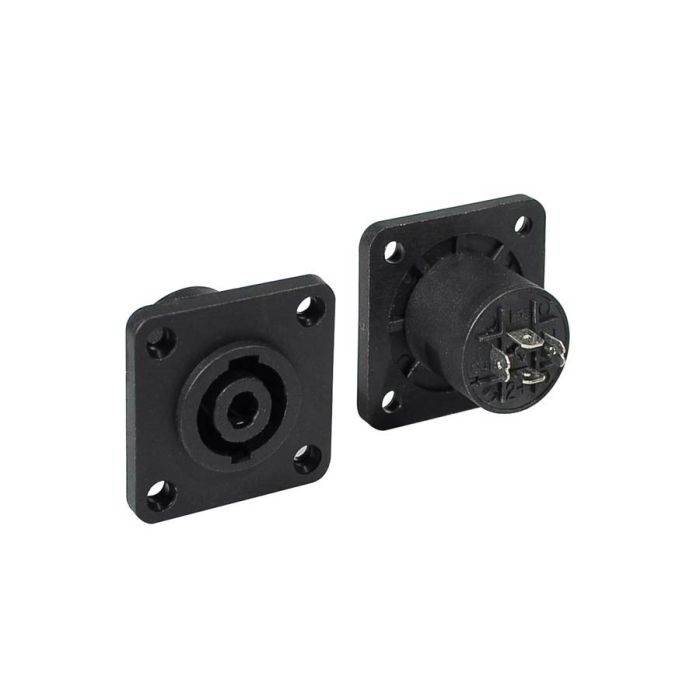Speaker chassis conn, 4-polig, male, rond model, 40 x 40mm