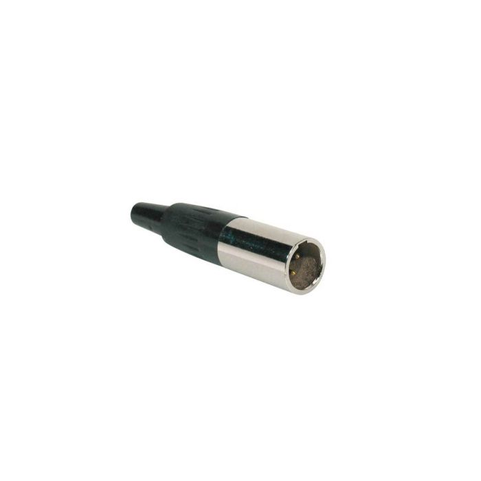 Mini xlr plug, male, 3-polig, nikkel