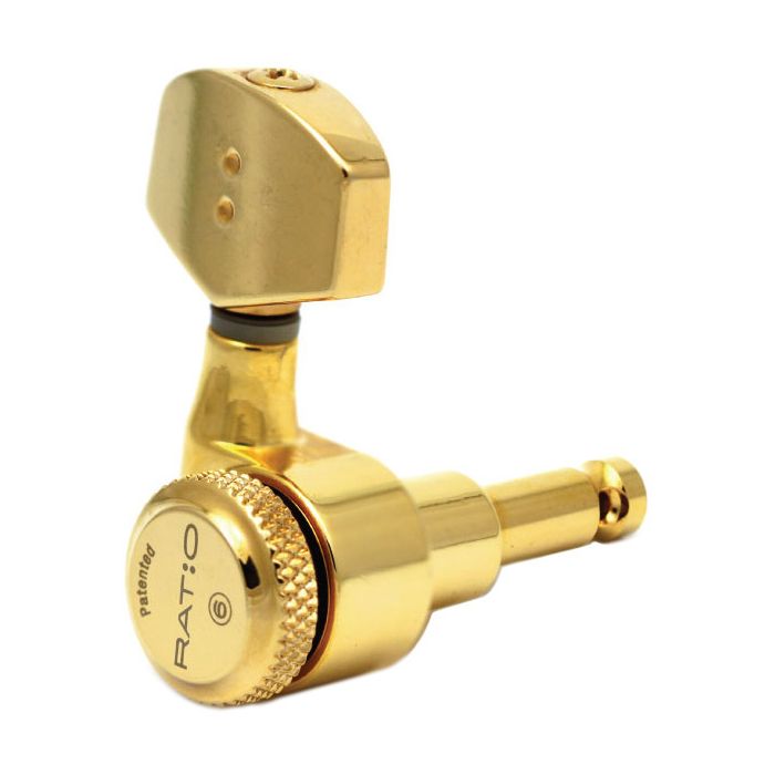 Graph Tech PRL-8311-G0 Ratio Electric Locking Machine Heads with Contemporary Button - 3 + 3 - Gold