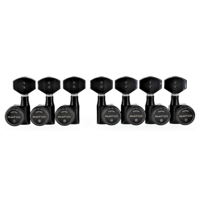 Graph Tech PRL-8521-B7 Ratio Electric Locking Machine Heads with Contemporary Button - 7-String