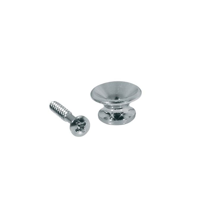 Straplocks, metaal, chroom, met schroef, v-model, diameter 13mm, 2-pack
