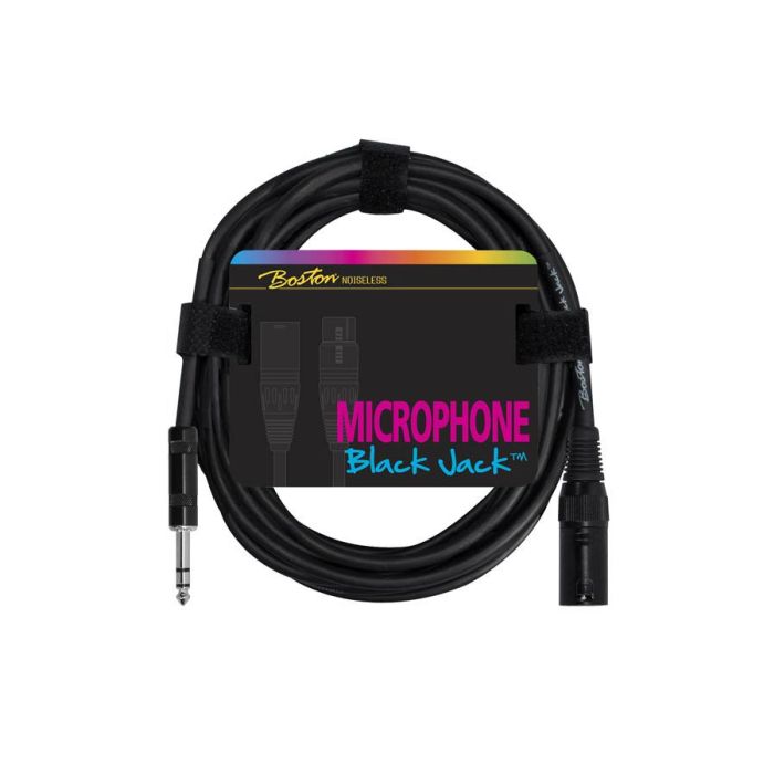 Black Jack microfoonkabel, zwart, 10 meter, 1 x XLR3m + 1 x jack