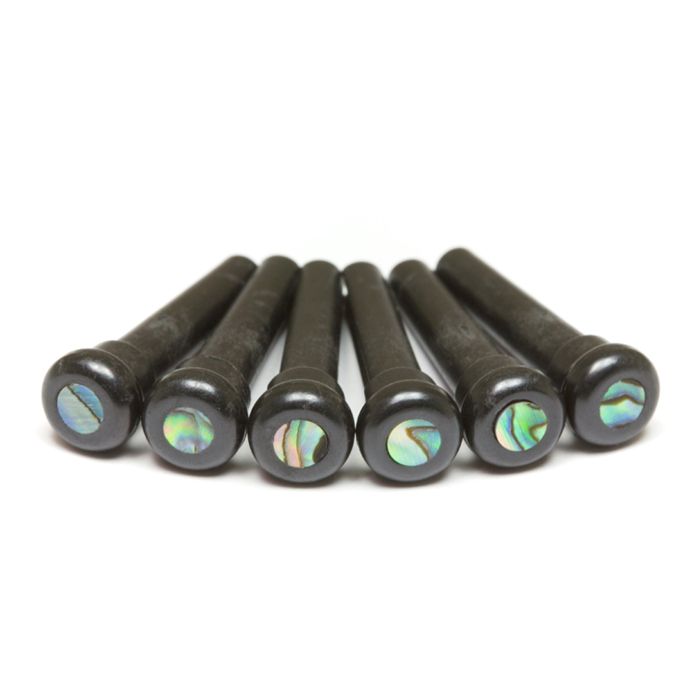 Graph Tech TUSQ PP-2000-00 - Presentation Style Bridge Pins - Black - with Paua Shell Inlay