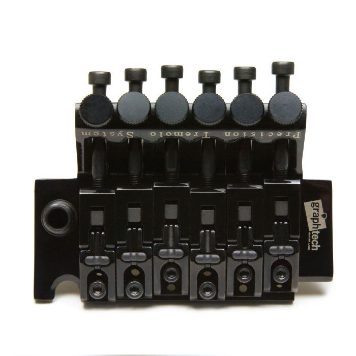 Graph Tech String Saver PS-0080-B0 - LB63 Licensed Floyd Rose Original Style Locking Bridge - with String Savers Saddles - Black