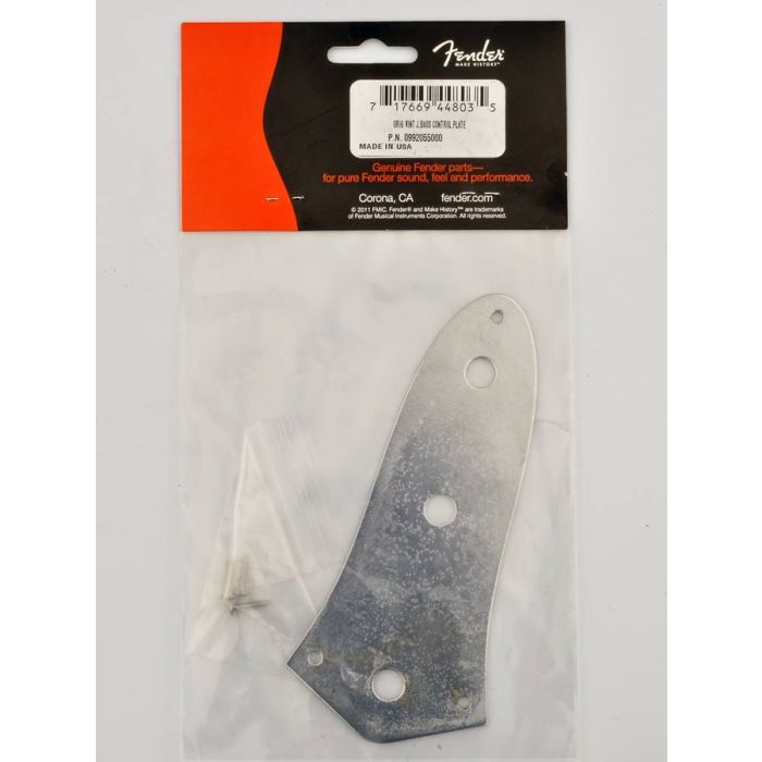 Fender Genuine Replacement Part control plate 62 Jazz Bass 3 hole chrome 