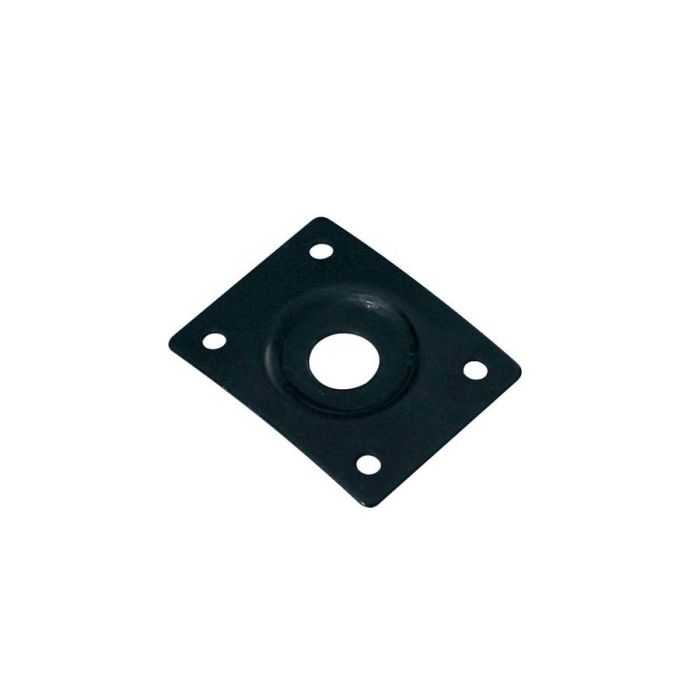 Jack plate, rectangular, recessed hole, black, slanted metal