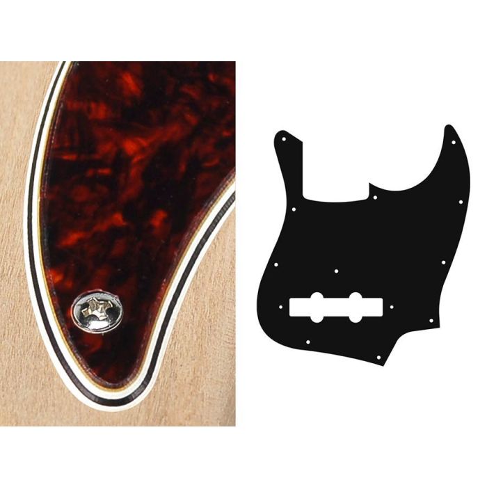 Pickguard Jazz bass, standard, 4 ply, tortoise intense