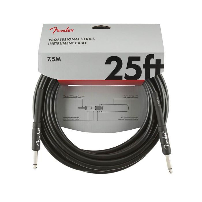 Fender Professional Series instrument cable, 25ft, black
