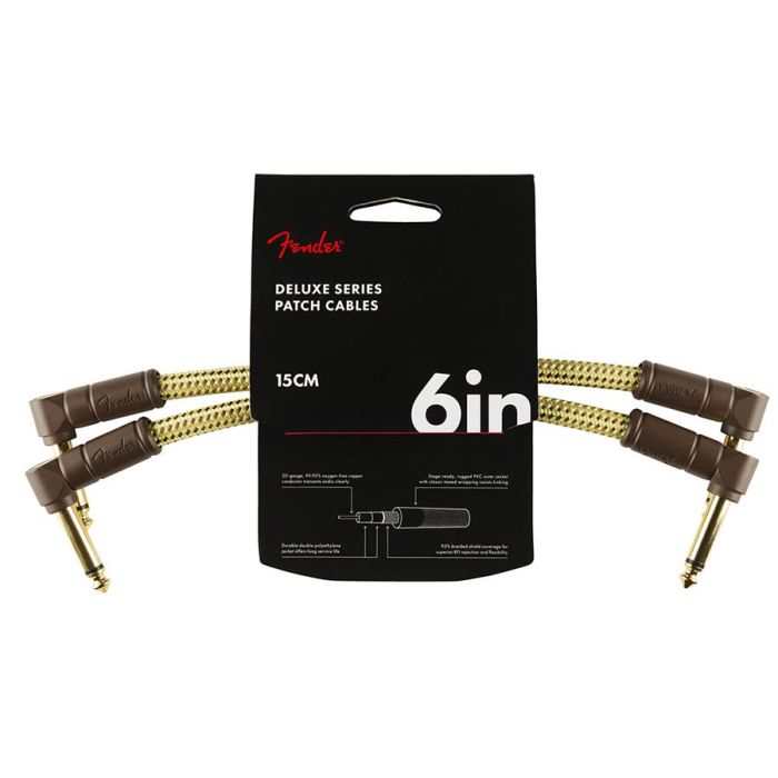 Fender Deluxe Series patch cables (2 pcs), 6ft, tweed