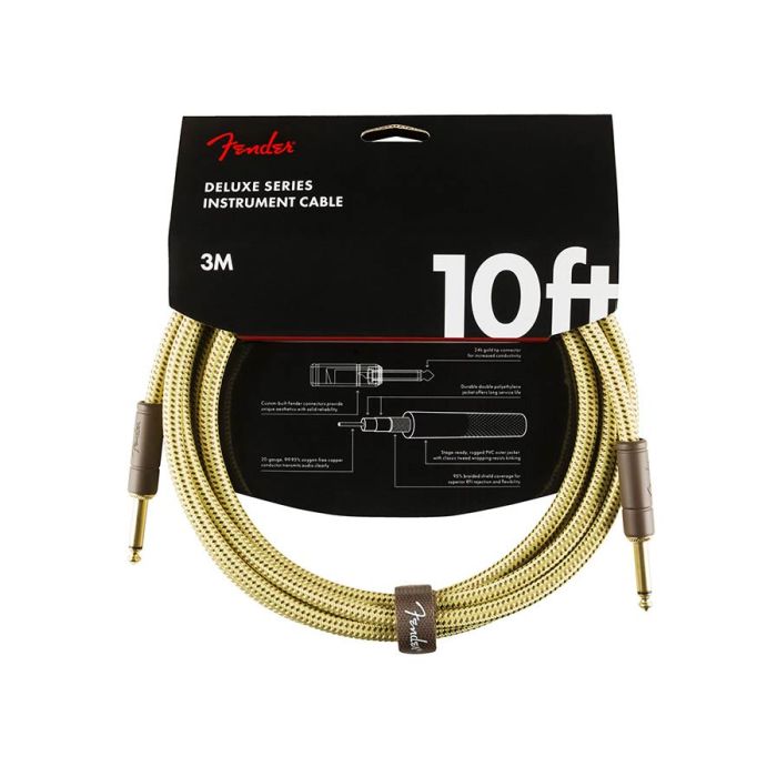 Fender Deluxe Series instrument cable, 10ft, tweed