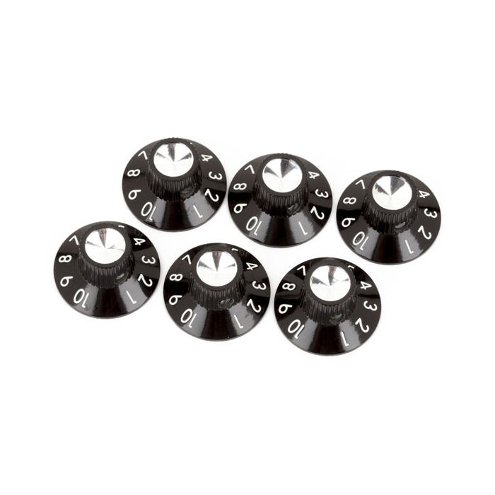 Fender® Amp Pot Knobs black/silver (6) 