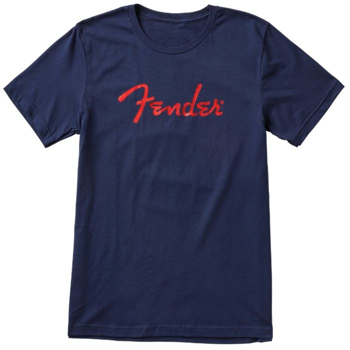 FenderĀ® Foil Spaghetti Logo Tee blue S
