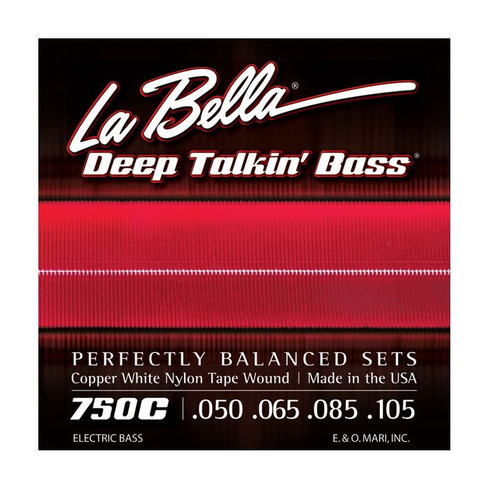La Bella Bass Copper White Nylon 050/105