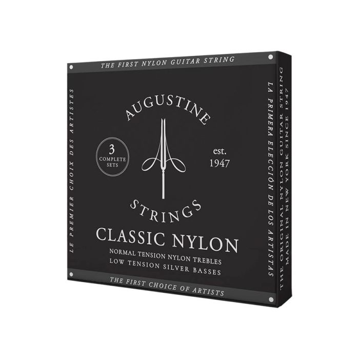 Augustine Classic Black string set classic, regular tension trebles & light tension basses - 3 PACK
