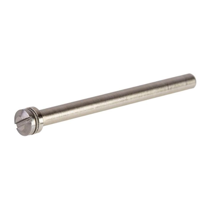 StewMac mandrel for using fret polishing wheels with a Dremel router