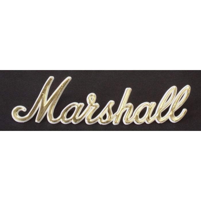 Marshall®-logo, 15 cm, wit + gouden afwerking