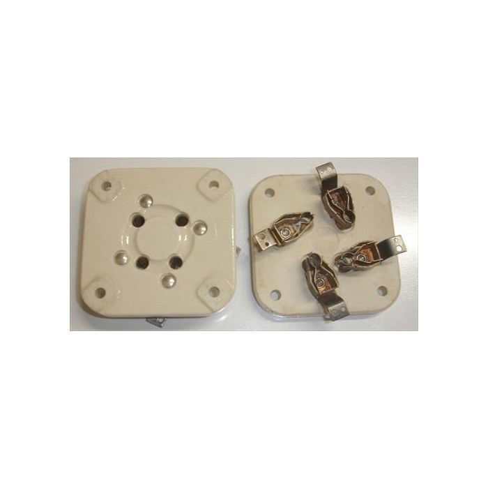 4 Pin EF Johnson (122-244-1) ceramic wafer socket NOS