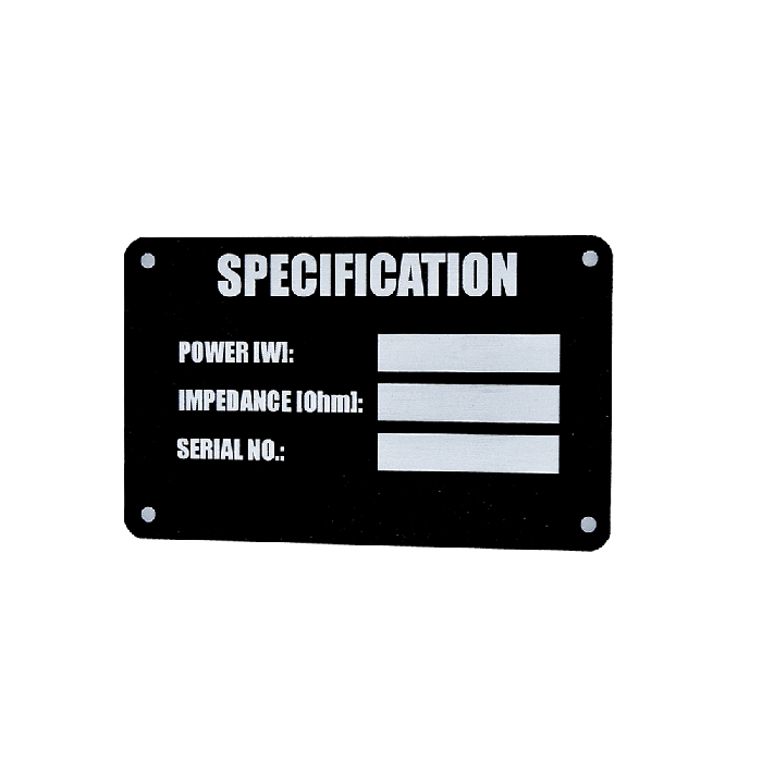 Speaker Specification label