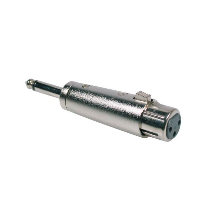 Verloop plug, XLR female metaal, 6,3mm jack male mono