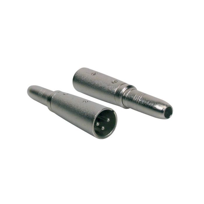 Verloop plug, XLR male metaal, 6,3mm jack female mono