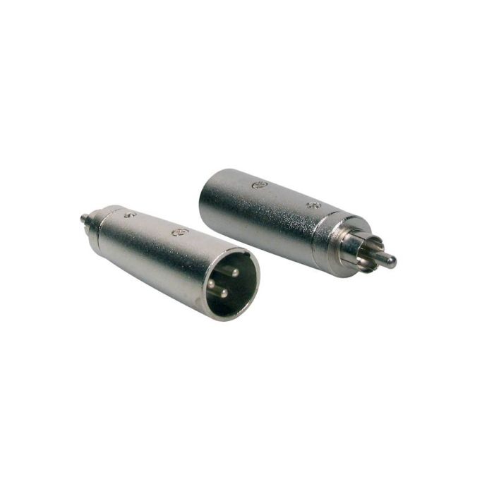 Verloop plug, XLR male metaal, RCA male