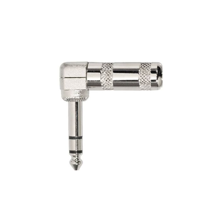Jack plug, 6,3mm, 3-polig, nikkel, haaks, met veer 7mm