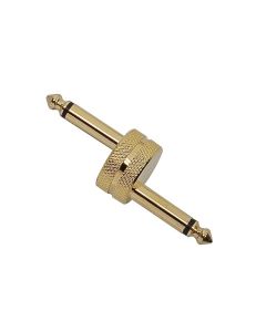 Verloop plug, 6,3mm jack male mono, 6,3mm jack male mono, goud metaal