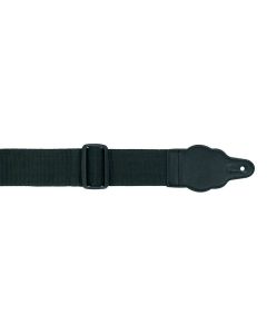 Gitaarriemen 10-pack, nylon riemen met lederen eindstukken, 5 cm. breed, zwart