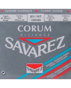 Savarez Alliance Corum snarenset klassiek, KF composite fiber, silverwound Corum basses, hybrid tension