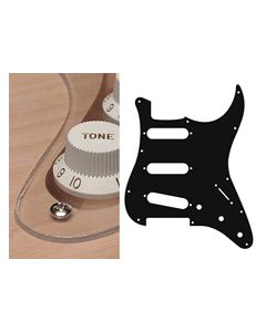 Pickguard Strat, 1 ply, transparent, standard, SSS, 3 pot holes, 3-5 switch