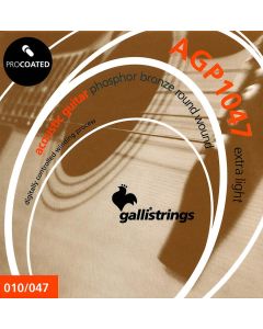 Galli ProCoated Phosphor Bronze string set acoustic, phosphor bronze wound, extra light, 010-047