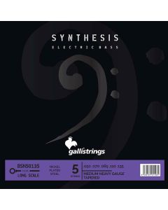 Galli Synthesis 5-string set electric bass, nickel and steel double winding, med heavy tapered, 050-070-085-110-135
