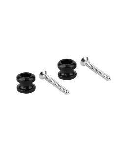 Boston straplock button with screws, 2 pcs, black
