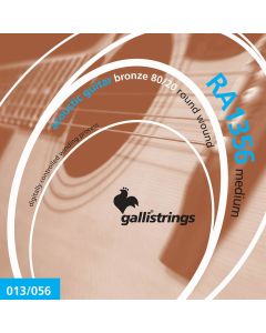 Galli string set acoustic 80/20 bronze wound, medium, 013-017-026-035-045-056