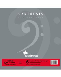 Galli Synthesis 6-string set electric bass, synthetic and chrome flatwound, medium, 037-048-067-085-107-132