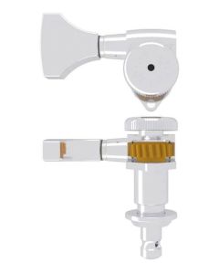 Hipshot guitar tuner, Grip-Lock open, 21.0mm (0.827") post height, treble side, chrome