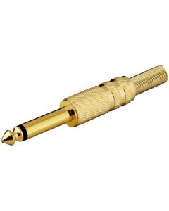 Jack plug mono 6,3 mm, gold plated