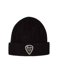 Fender Clothing Headwear pick patch ribbed beanie, black